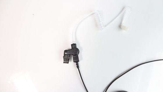 Μαύρα ακουστικά ακύρωσης θορύβου για μικροφώνους 3.5mm συνδετήρες Walkie Talkie Headset