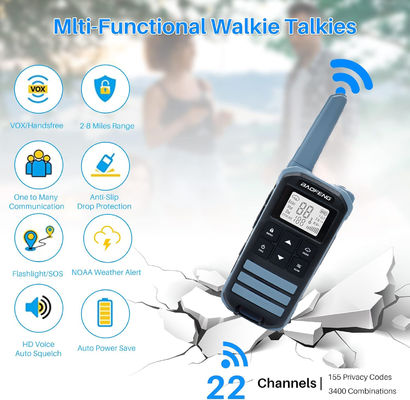 BF FR-22A 2W Walkie Talkie μεγάλης εμβέλειας για πεζοπορία