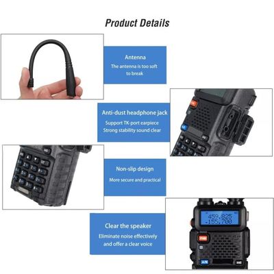 CE FCC RoHs πιστοποιημένο χειροκίνητο Bf UV-5R διπλό φάσμα VHF UHF ραδιόφωνο για εστιατόρια