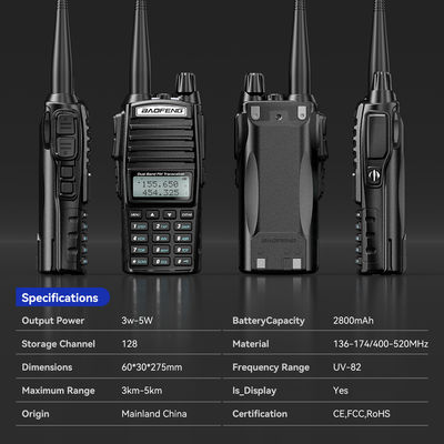 Τύπος συχνότητας Baofeng UV-82 Walkie Talkie VHF UHF για επικοινωνία PTT στο Πακιστάν