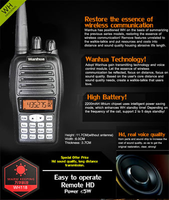 OEM Προσαρμογή Walkie Talkie Τύπος 4G POC WH118 Ψηφιακό Ραδιόφωνο Μαύρο UHF VHF Επαγγελματικό