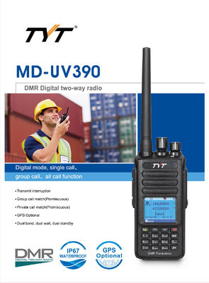 TYT MD-UV390 IP67 Αδιάβροχο DMR TDMA Διπλή ζώνη Walkie Talkies Ψηφιακό κινητό ραδιόφωνο