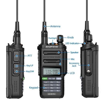 GMRS Walkie Talkie Τύπος Baofeng UV-9R PRO Αδιάβροχο IP68 Μακροδιάστημα UHF/VHF ραδιόφωνο