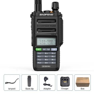 GMRS Walkie Talkie Τύπος Baofeng UV-9R PRO Αδιάβροχο IP68 Μακροδιάστημα UHF/VHF ραδιόφωνο