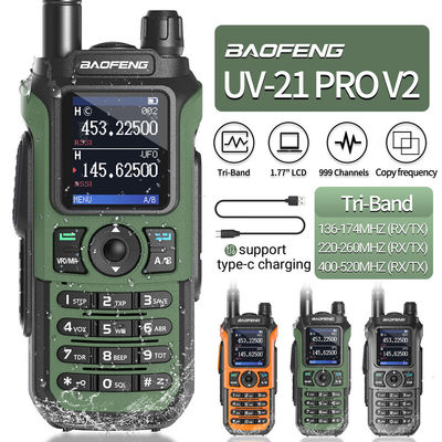 Μακροδιάστημα Baofeng UV-21 Pro Walkie Talkie με 999 CHS Intercom και διπλή συχνότητα ζώνης