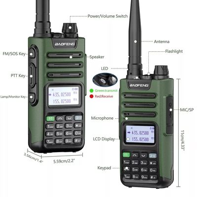 UV13 Pro Δύοδρομος Ραδιοφώνημα GMRS 136-174/400-520MHz Walkie Talkie με φορτιστή τύπου C