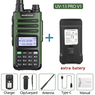 UV13 Pro Δύοδρομος Ραδιοφώνημα GMRS 136-174/400-520MHz Walkie Talkie με φορτιστή τύπου C