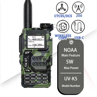 5W Quansheng UV-K5 Walkie Talkie Two Way Radio με φορτιστή USB-C Τύπος συχνότητας VHF UHF
