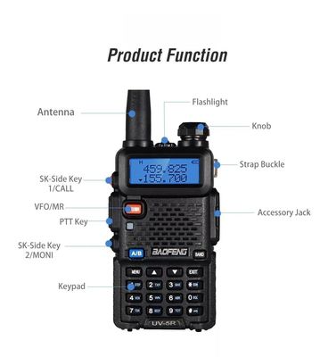 5 χρώματα Vhf Walkie Talkie Dual Band ψηφιακό Baofeng Uv-5r Δύο δρόμο ραδιόφωνο για το ραδιόφωνο Ham