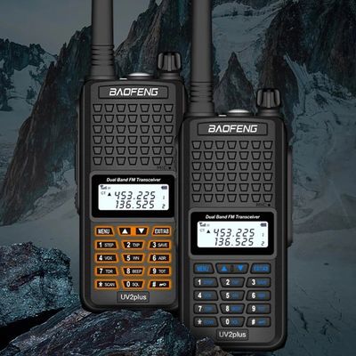 130 x 58 x 35mm Μαύρο Baofeng Bf-UV2plus IP68 LED φακό UV Δύο ζώνες Walkie Talkie