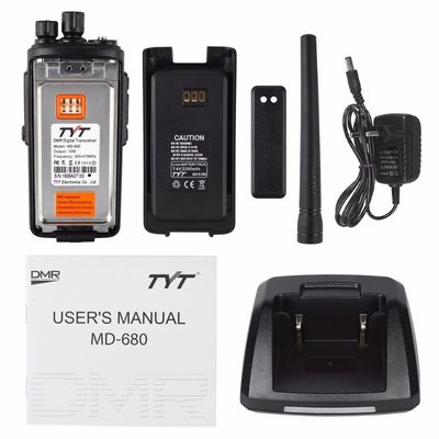 2200mAh Μαύρο ψηφιακό φορητό walkie-talkie MD-680 για συχνότητα VHF UHF