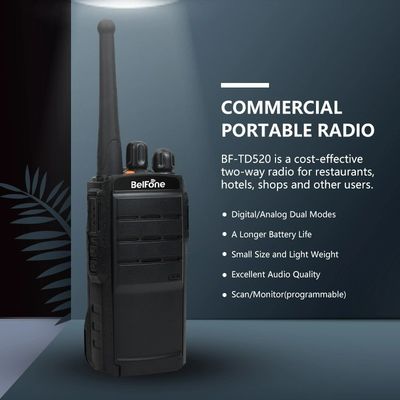 216g Straight Bf-TD520 DMR ραδιοφωνικό walkie-talkie σε προσιτή τιμή με 128 κανάλια αποθήκευσης