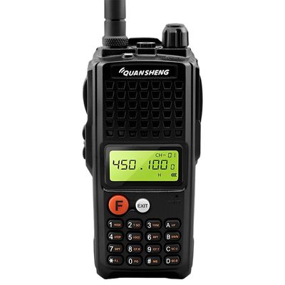 Μαύρο walkie-talkie με 4000mAh μπαταρία χωρητικότητα και πολλαπλές συχνότητες σάρωση