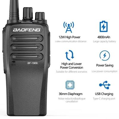 138*61*38MM Baofeng Bf-1909 10W UHF Ham Radio Intercom Transceiver Τύπος C Walkie Talkie