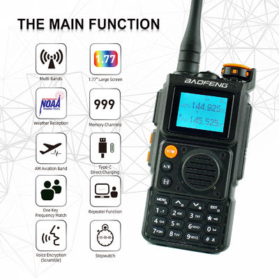 Μακροδιάρρηξη Full Band UV-K6 Τύπου-C Φορτίο Walkie Talkie με 1400MAH Standard μπαταρία