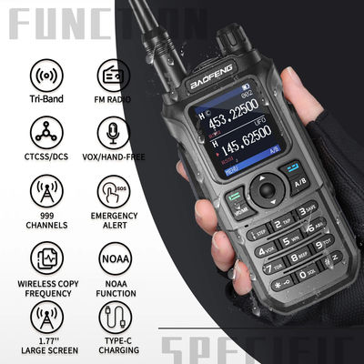 Μακροδιάστημα UV-21 Pro V2 Δύο ζώνες Walkie Talkie με μεγάλη χωρητικότητα 2600MAH μπαταρία
