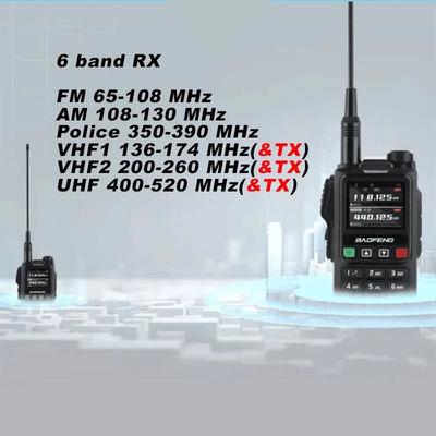 133*62*32mm Μαύρο Walkie Talkie Hm-618 Κατάσταση εξοικονόμησης ενέργειας Wide/Narrow Band GPS/Glonass