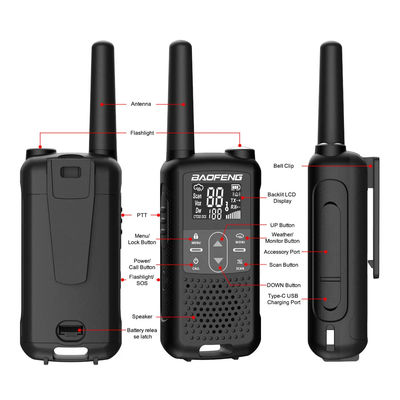 XIR P3688 DP1400 CP200D DEP450 Ψηφιακό Δύο Δρόμους Ραδιοφωνικό Walkie Talkie 103mm*55mm*31mm Μαύρο