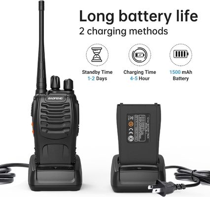 BF-888S Baofeng 5W Walkie Talkie με χωρητικότητα μπαταρίας 1500mAh και τύπο συχνότητας UHF