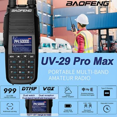 Μακροδιάστημα Walkie Talkie Baofeng UV-29L Talkie-Walkie 10W USB-C Ραδιοφωνικός δέκτης