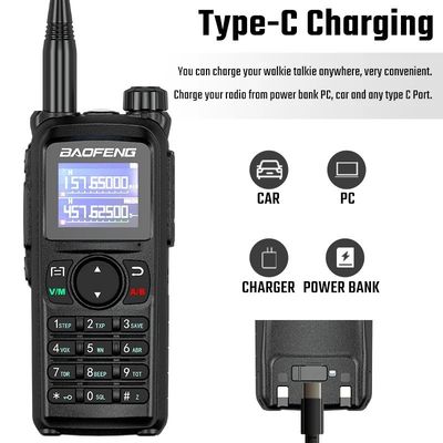 1-10KM Talk Range Baofeng UV-28L 10W Tri-Band Intercom USB-C Φορητό ραδιόφωνο CB