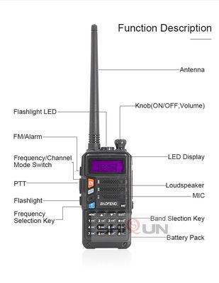 8W ισχύς εξόδου Baofeng UV-5R Plus Tri-Power Ham Radio Transceiver με φόρτιση USB-C