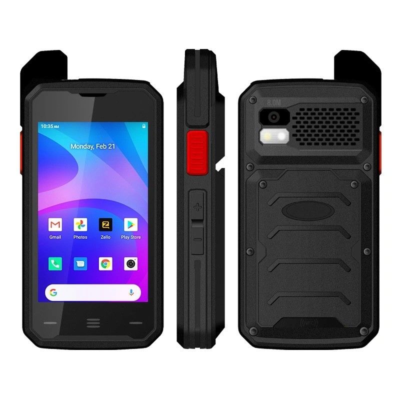 Μαύρη Uniwa F101 4 ιντσών οθόνη αφής Zello IP65 Ανερόστερο Poc Radio 4G Android Walkie Talkie με NFC και SOS Button Το 2024